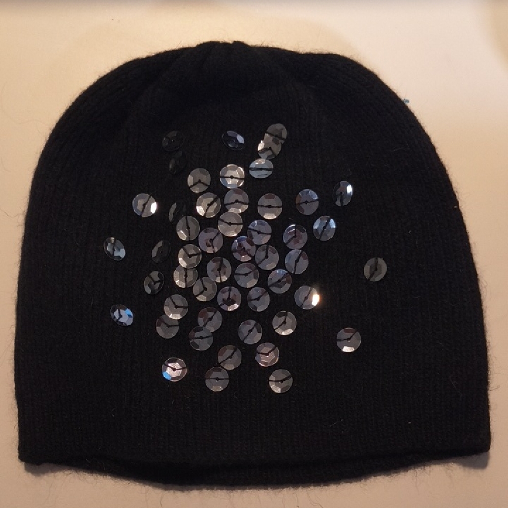 Black Sequin Beanie